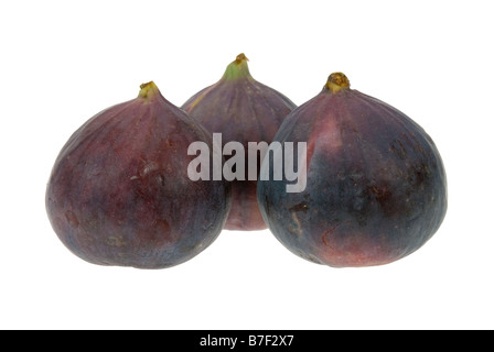 Figues fraîches isolées sur fond blanc Banque D'Images