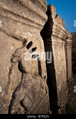 L'autel des pierres dans le temple Mithraïque de Brocolitia le long du tracé du mur d'Hadrien, dans le Parc National de Northumberland Banque D'Images