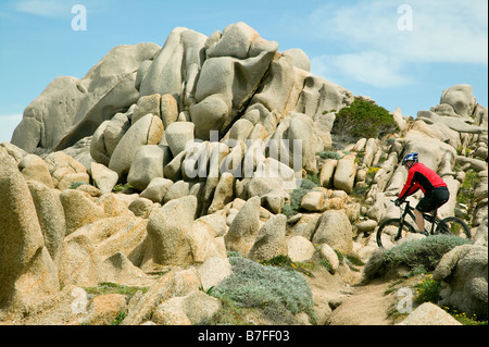 Randonnée cycliste en Sardaigne Banque D'Images