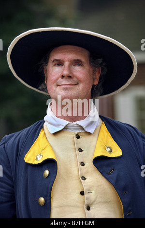 Acteur habillé en un quaker, Betsy Ross House, Philadelphia, Pennsylvania, USA Banque D'Images