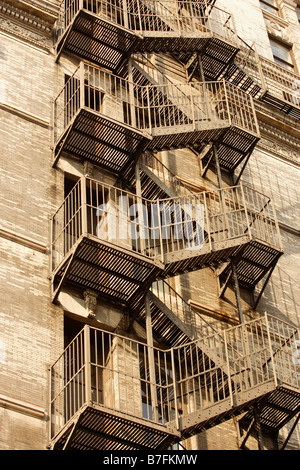 Escalier externe fire escape USA NYC Banque D'Images