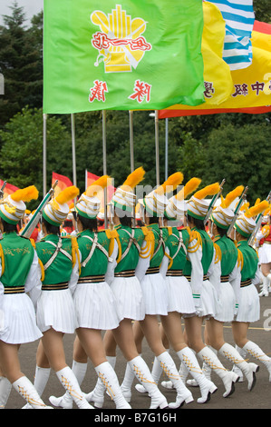 La Taipei Première Girls High School Marching Band Banque D'Images