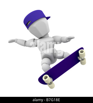 3D render of quelqu'un skateboard Banque D'Images