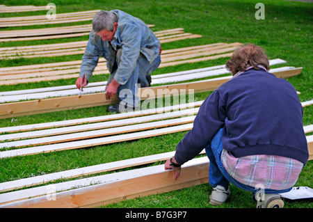 Builders au travail Banque D'Images