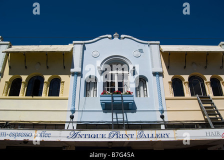 L'architecture de style mission espagnole, New Regent Street, Christchurch, Canterbury, Nouvelle-Zélande Banque D'Images