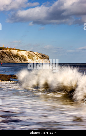 Mer forte à Sandown, Isle of Wight Banque D'Images