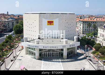 Nationale de Théâtre de Nice construit en 1989 sur la Promenade des Arts, Nice Cote d Azur Provence de France construit en 1989 Banque D'Images