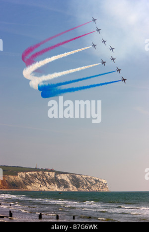 Les flèches rouges sur la baie de Sandown, Isle of Wight Banque D'Images