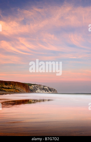 Coucher de soleil sur Culver Cliff, Sandown, Isle of Wight Banque D'Images