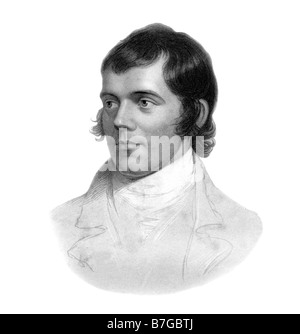 Le poète écossais Robert Burns Illustration Portrait Banque D'Images