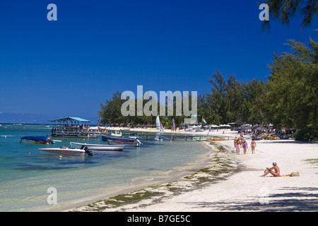 Plage du Club Med à la Pointe aux Canonniers à l'Ile Maurice côte est nord sud Banque D'Images