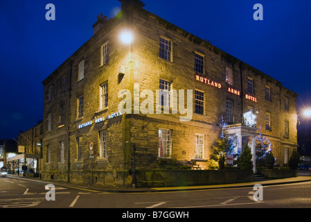 Rutland Arms Hotel de nuit à Bakewell Derbyshire Peak District National Park en Angleterre Banque D'Images