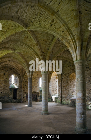 L'intérieur d'une partie de l'Abbaye de Battle, East Sussex, Angleterre Banque D'Images