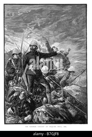 Major-général Sir George Pomeroy Colley à la bataille de Majuba Hill pendant la première guerre des Boers 27 février 1881 illustration Banque D'Images