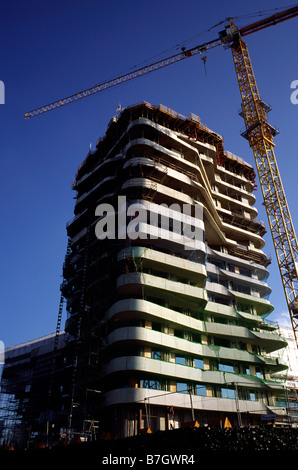 Jan 25, 2009 - Construction de la tour de Marco Polo à Strandkai à Hambourg, Hafencity. Banque D'Images