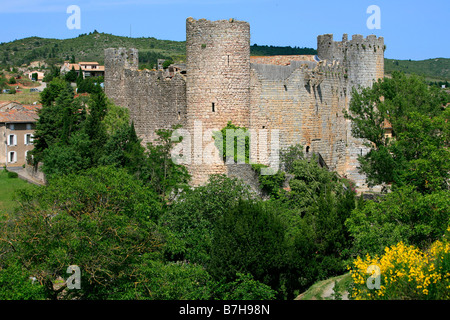 La cité médiévale (château de Termes Château de termes), l'un des soi-disant châteaux cathares à Villerouge-Termènes dans le sud de la France Banque D'Images