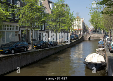 Canal d'Amsterdam, pays-Bas Banque D'Images