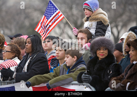 Foule à Washington pour l'investiture d'Obama Banque D'Images