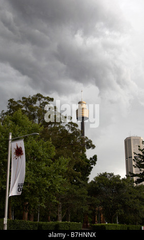 Orage sur la construction du centre-ville de Sydney Banque D'Images