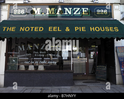L'anguille anglais traditionnel et Pie Shop Sutton Surrey Banque D'Images