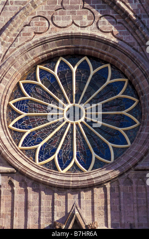 Vitrail de Notre Dame de Guadalupe Cathédrale Santuario Guadalupano en zamora michoacan Mexique Banque D'Images