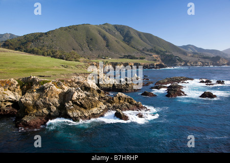 La côte et l'océan Pacifique, Rocky Point, entre Big Sur et Carmel, Californie, USA Banque D'Images