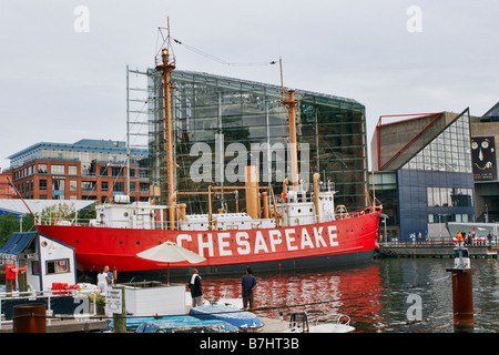 La lumière navire Chesapeake à Inner Harbor Baltimore Maryland