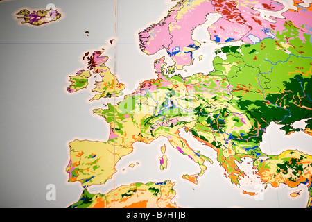 Carte des sols de l'Europe Banque D'Images