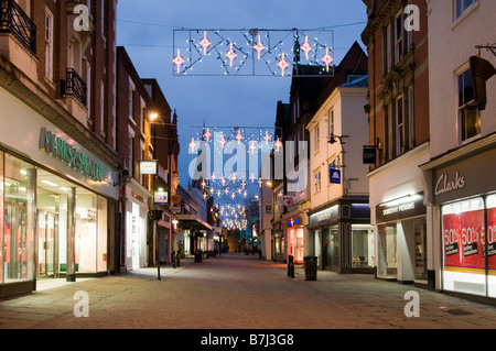 La nuit de Noël au cours de Chesterfield Chesterfield Derbyshire, Angleterre, Royaume-Uni Banque D'Images