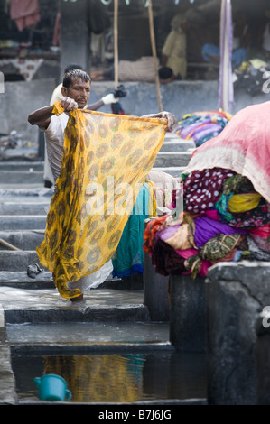 Le Dhobi Ghat Mahalaxmi dans Mumbai, Inde. Banque D'Images