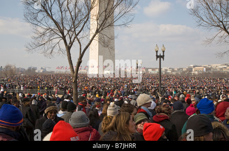 La foule lors de l'inauguration d'Obama Banque D'Images