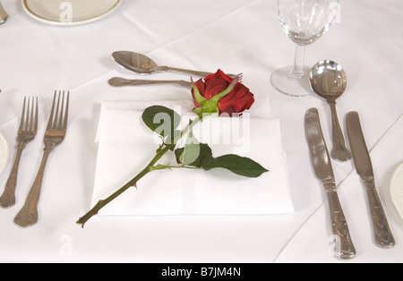 Table Restaurant romantique Banque D'Images