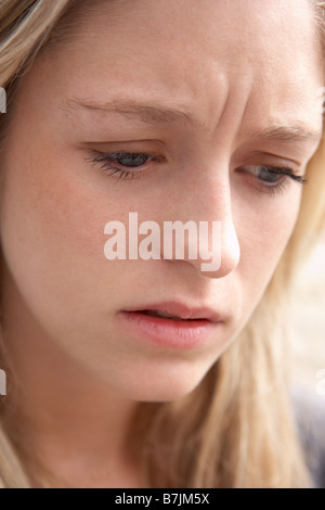 Portrait of Teenage Girl à la Colère Banque D'Images