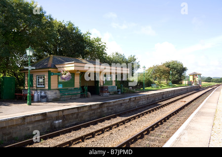 In Harmans Cross Station sur le chemin de fer à vapeur entre Swanage et Corfe Castle sur l'île de Swanage dans le Dorset Purbeck Banque D'Images