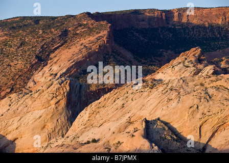 Waterpocket Fold et Hall de Halls Creek surplombent, Capitol Reef National Park, en Utah. Banque D'Images