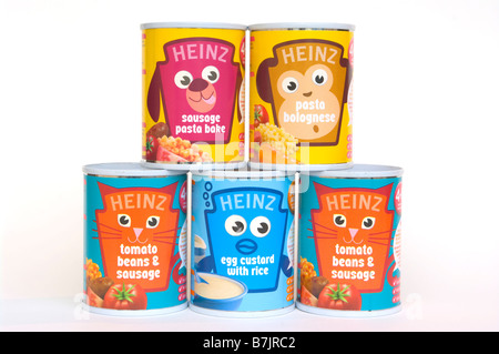 Des pots de bébés Plats Cuisinés produits Heinz pour bébés Banque D'Images