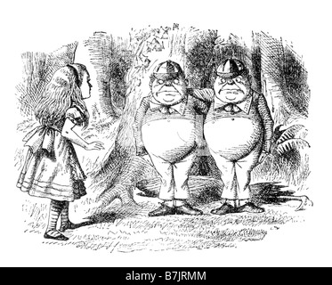 Du pareil au même Alice à travers le miroir Illustration par Sir John Tenniel 1820 à 1914 Banque D'Images