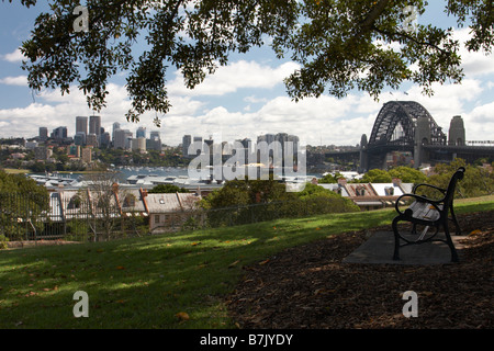 Sydney Harbour Bridge et North Sydney vu de la colline de l'Observatoire Banque D'Images