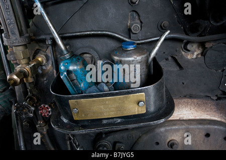 Détail de l'intérieur d'une locomotive à vapeur sur le Durango Silverton Narrow Gauge Railroad, le sud-ouest du Colorado Banque D'Images