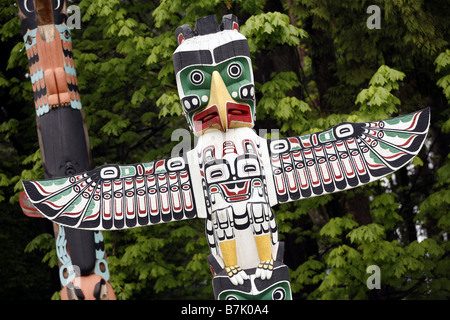 Les Totems, Stanley Park, Vancouver, British Columbia, Canada Banque D'Images