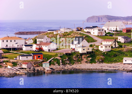 Vue sur le village et le port, Twillingate, Newfoundland, Canada Banque D'Images