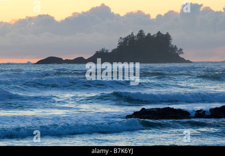 Sunset, Chesterman Beach, Tofino, Vancouver Island, BC Banque D'Images