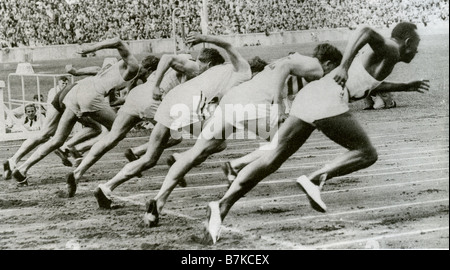 JESSE OWENS, athlète américain aux Jeux Olympiques de Berlin 1937 à l Banque D'Images