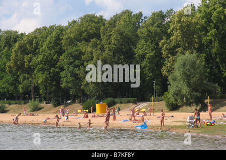 Set Beach Võru Estonie Europe Banque D'Images
