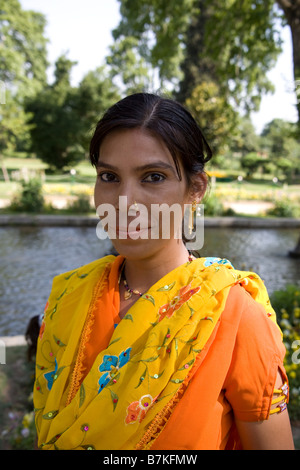 Femme indienne en vacances au Cachemire Banque D'Images