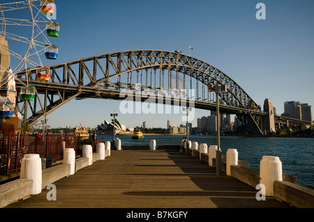 Opéra de Sydney et le Harbour Bridge vu de l'Australie Sydney milsons point Banque D'Images