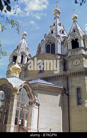 Paris, église orthodoxe russe de Saint Alexandre Nevski. Banque D'Images