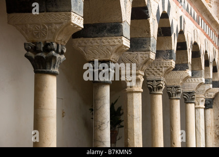 Le cloître rarement vu dans la région de Torri, une petite ville dans la province de Sienne. L'époque romane stile a trois registres Banque D'Images