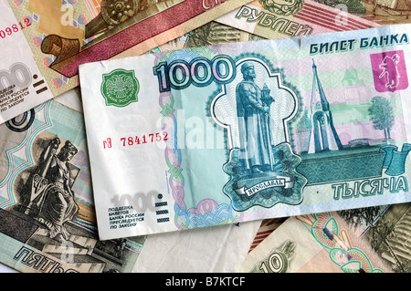 Monnaie rouble russe - notes Banque D'Images