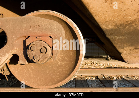 Roue pour wagon de chemin de fer Banque D'Images